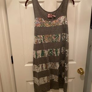 Juicy gray tank dress with sequin stripes